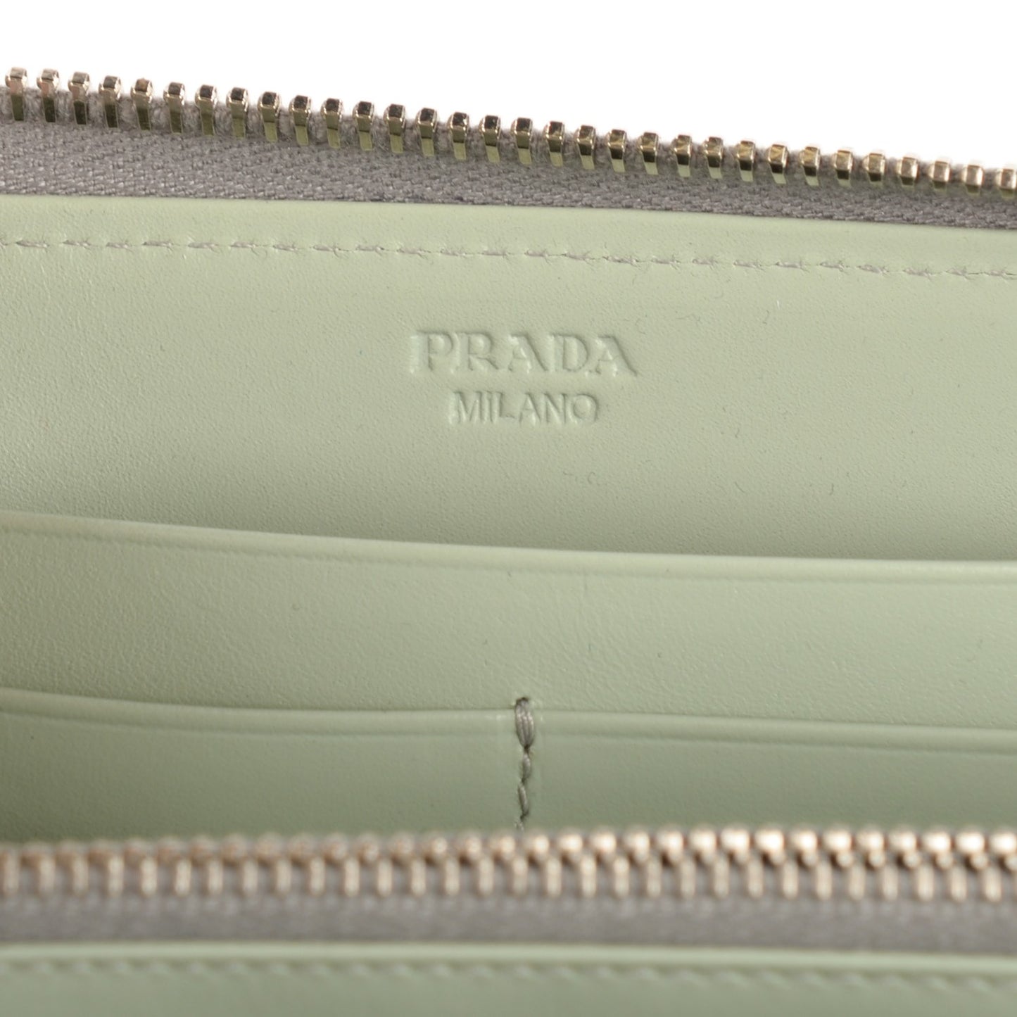 Saffiano Floral Print Metal Zip Around Wallet Acciaio
