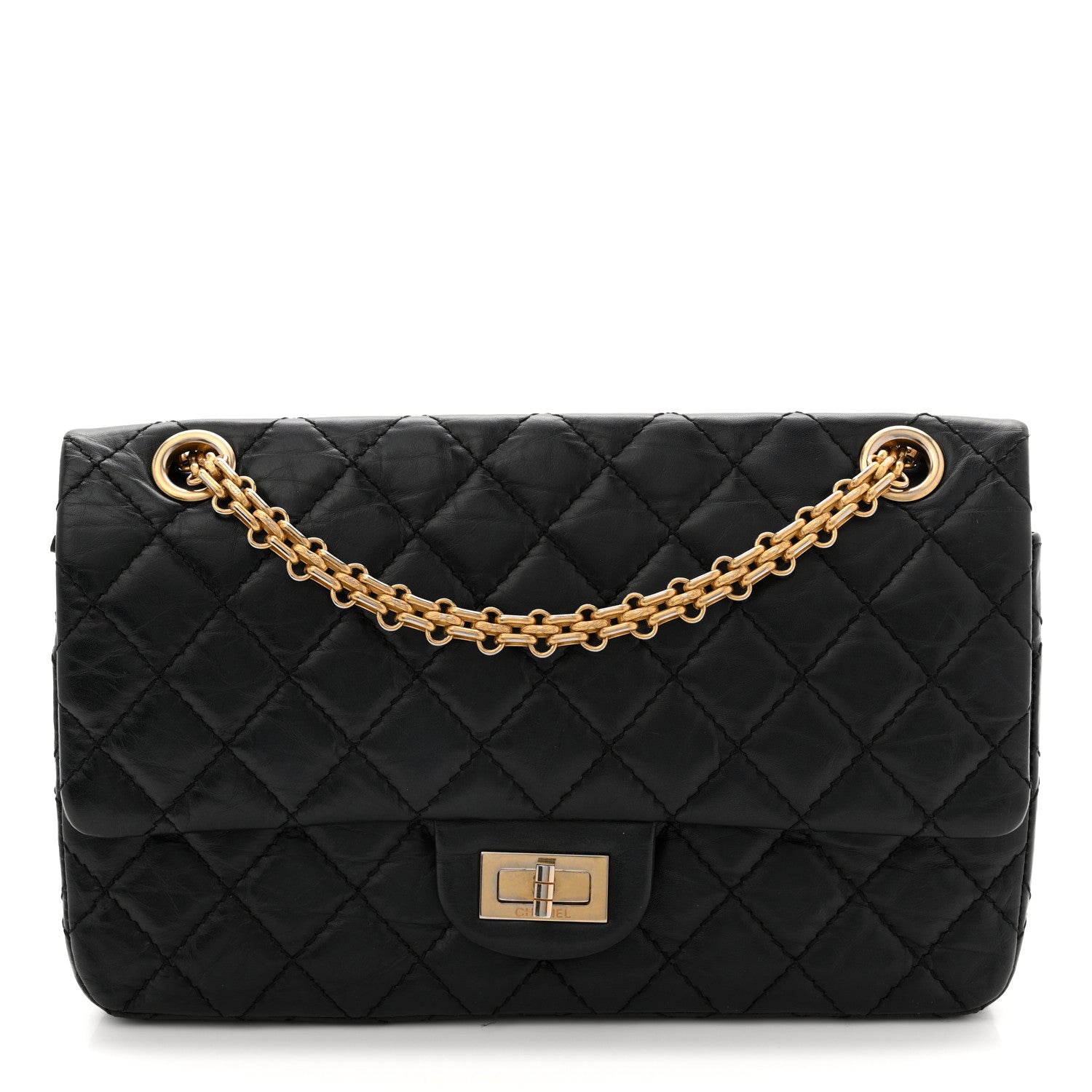 Chanel Aged Calfskin Quilted 2.55 Reissue 225 Flap Black 1 of 13