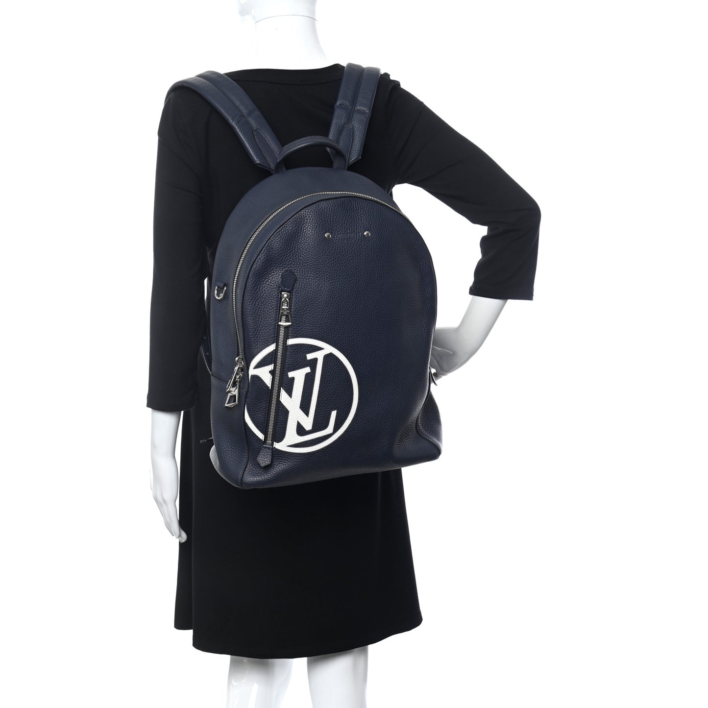 Taurillon Armand Initials Backpack Navy