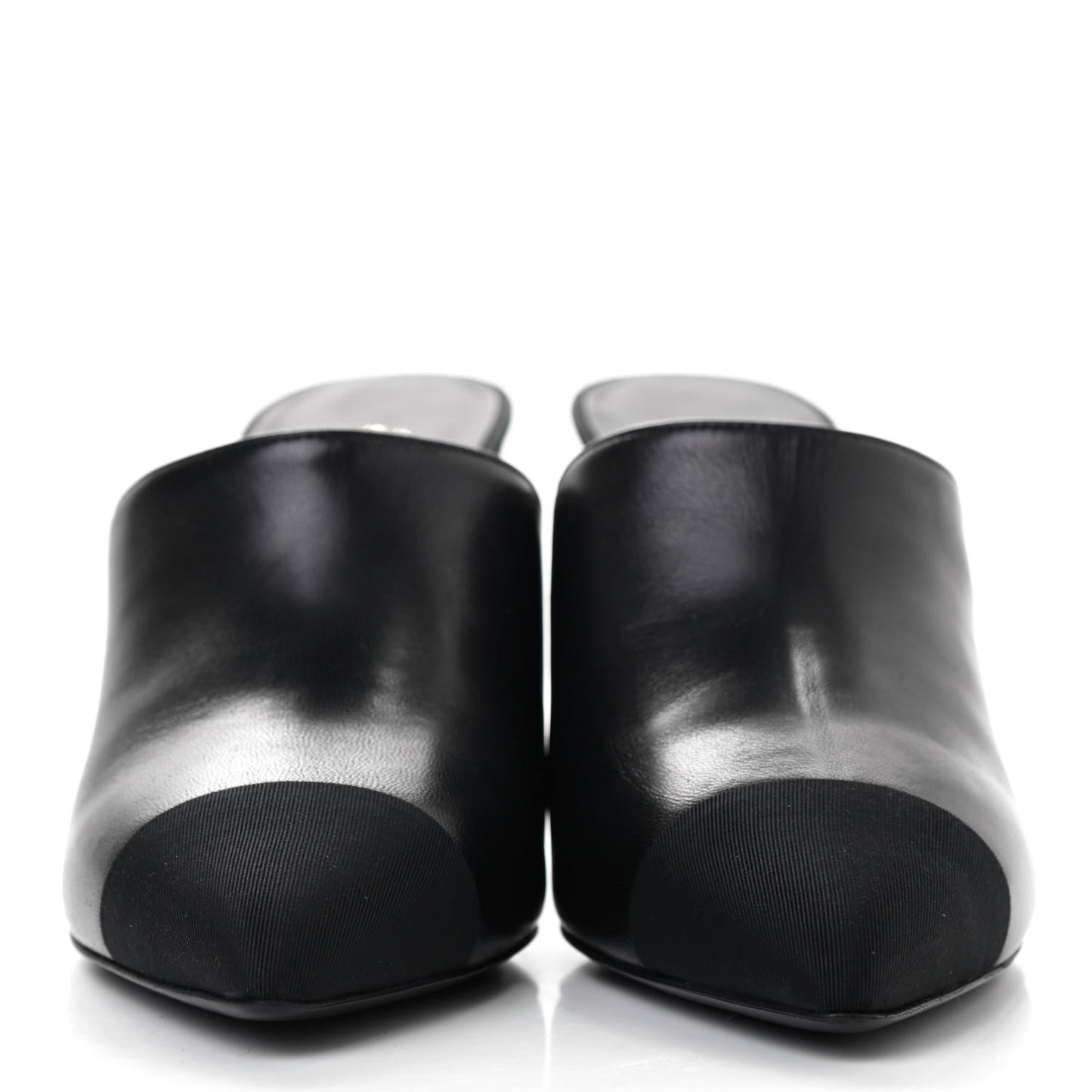 Lambskin Grosgrain Cap Toe Pearl Mule 40 Black