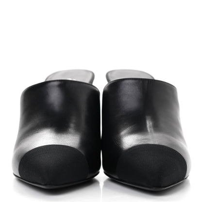 Chanel Lambskin Grosgrain Cap Toe Pearl Mule 40 Black 2 of 8