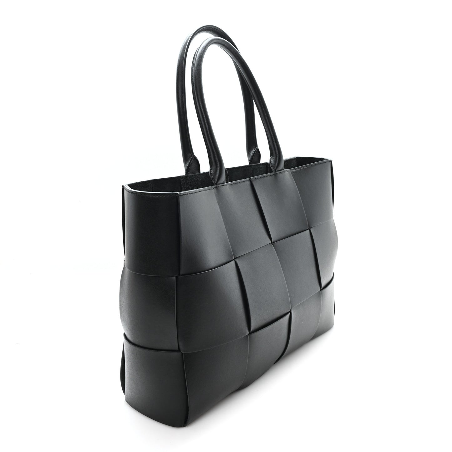 Nappa Maxi Intrecciato Large Arco Tote Black