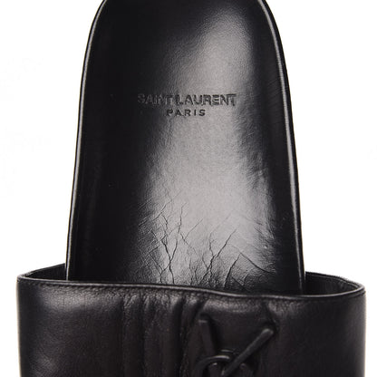 Saint Laurent Lambskin Joan Slide Sandals 39 Black 11 of 14