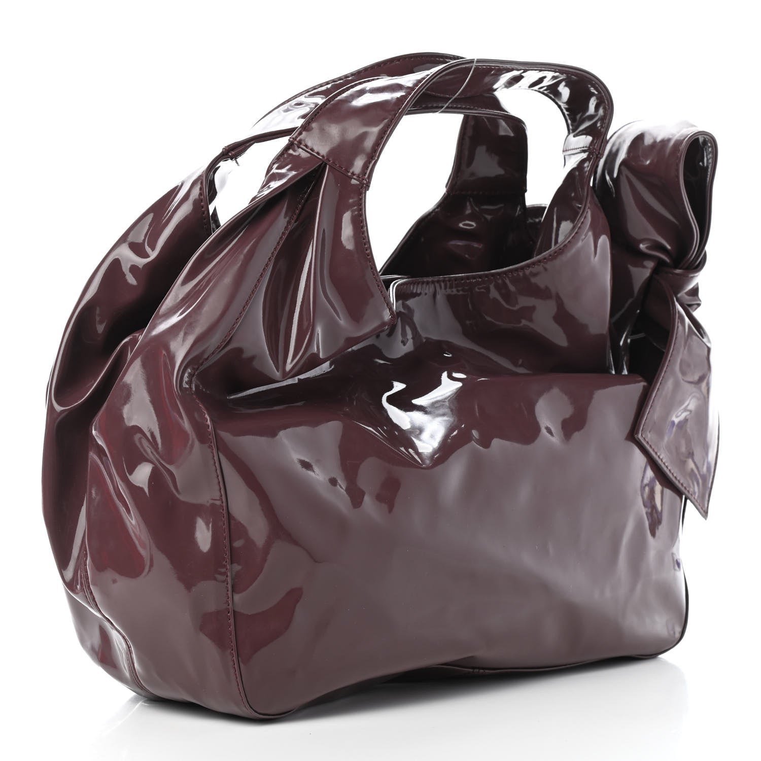 Valentino Garavani Patent Lacca Small Nuage Bow Hobo Purple 2 of 4
