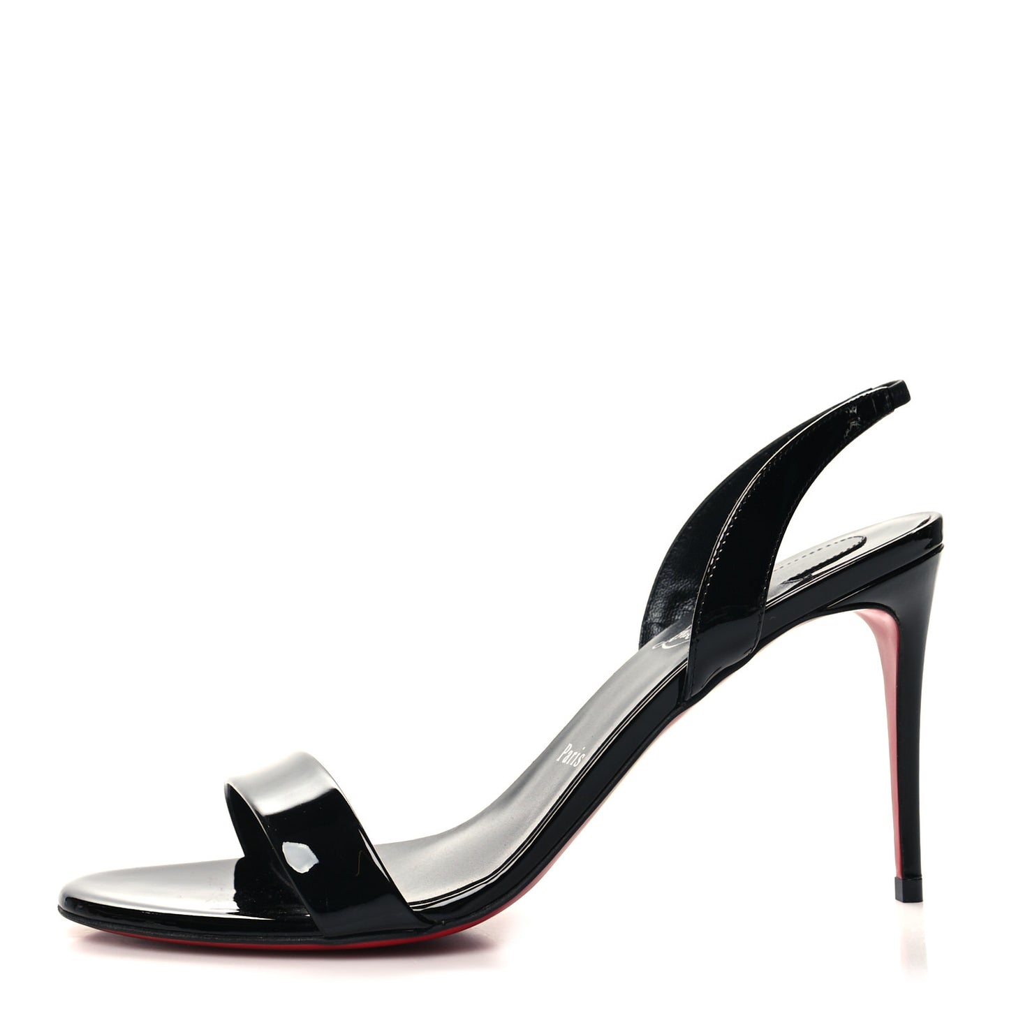 Patent Marylin Stiletto Halter Sandals 40 Black
