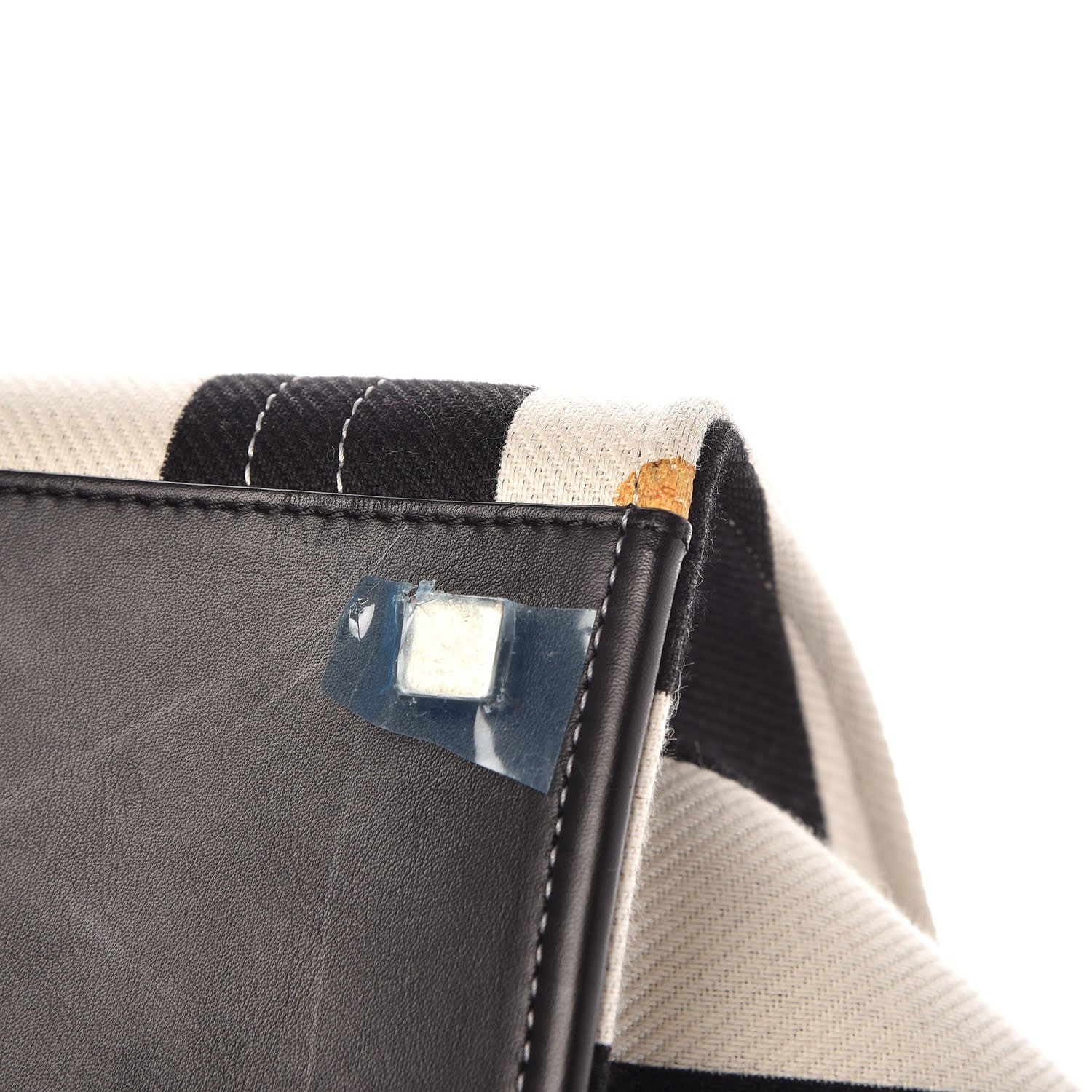 Celine Cotton Canvas Striped Medium Phantom Luggage White Black 10 of 13