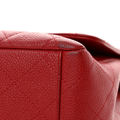 Chanel Caviar Quilted Maxi Single Flap Red 21 of 24