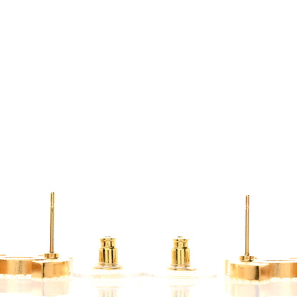 Chanel Enamel Crystal CC Earrings Green Gold 4 of 4