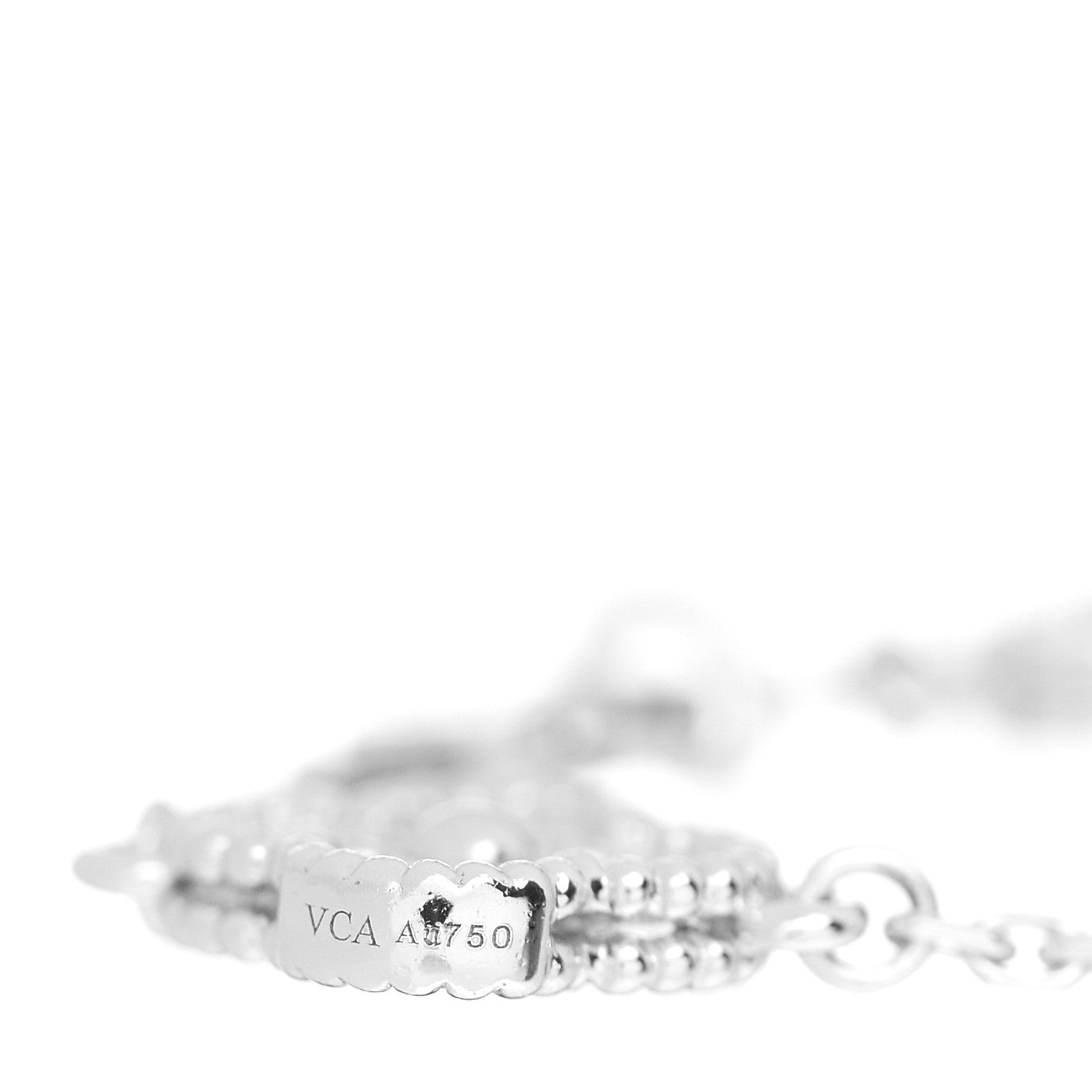 Van Cleef & Arpels 18K White Gold Diamond 6 Motifs Sweet Alhambra Bracelet 3 of 4