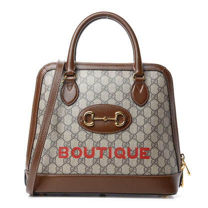 Gucci GG Supreme Monogram Horsebit 1955 Top Handle Bag Beige Brown Sugar 1 of 14
