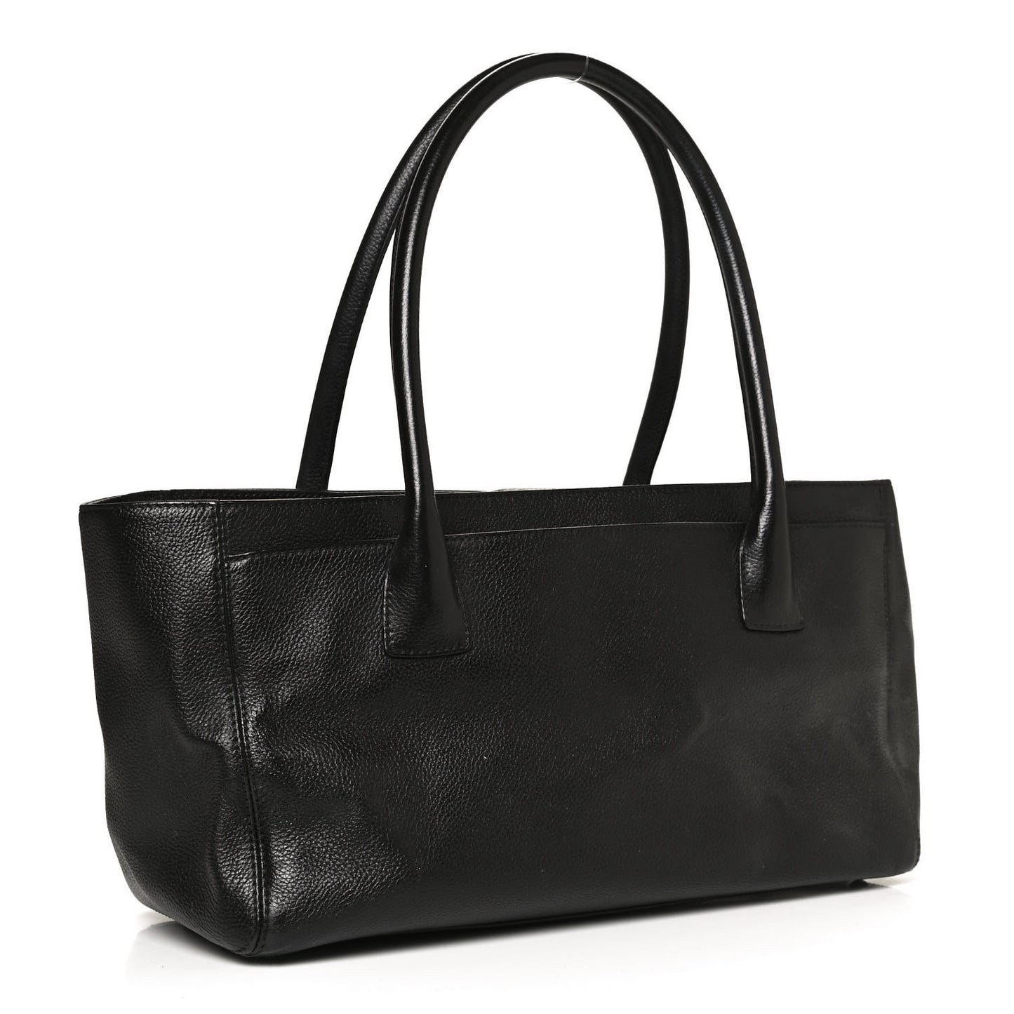 Calfskin Small Cerf Executive Shopper Tote Black