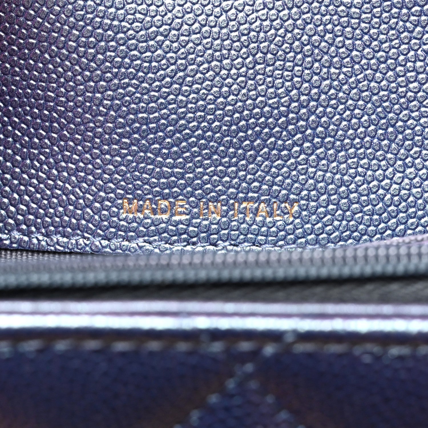 Chanel Iridescent Caviar Quilted Large Gusset Flap Wallet Dark Blue 7 of 12