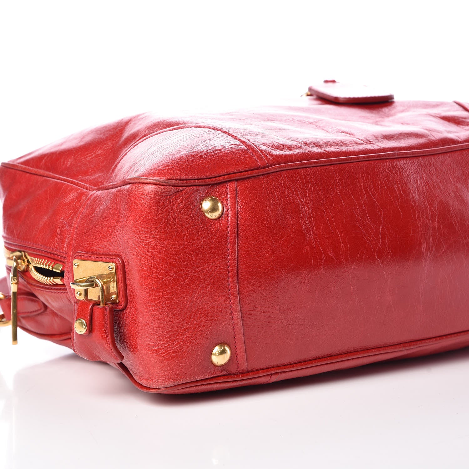 Prada Vitello Shine Bauletto Rosso 8 of 9