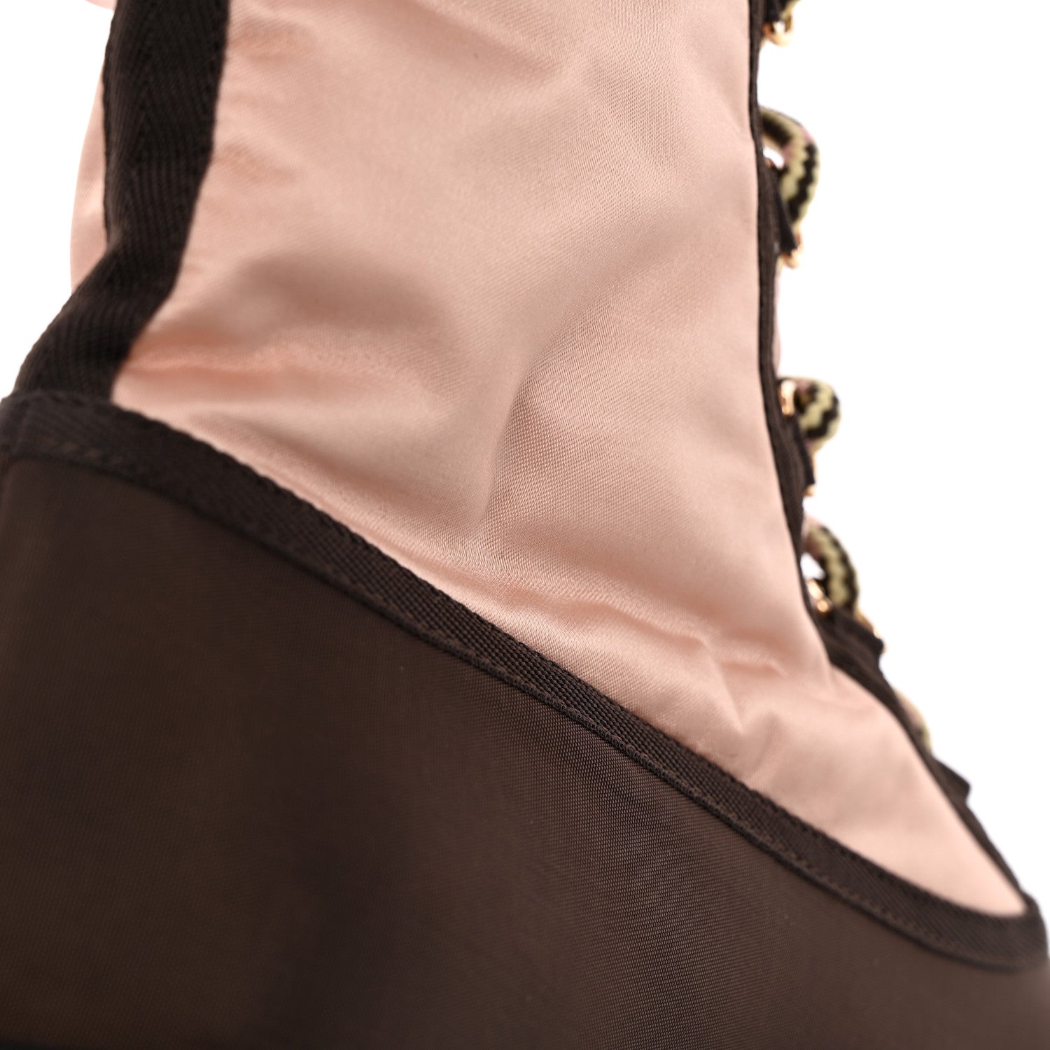 Fendi Nylon Baguette Domino 50mm Biker Boots 41 Baby Pink Nolita 9 of 12