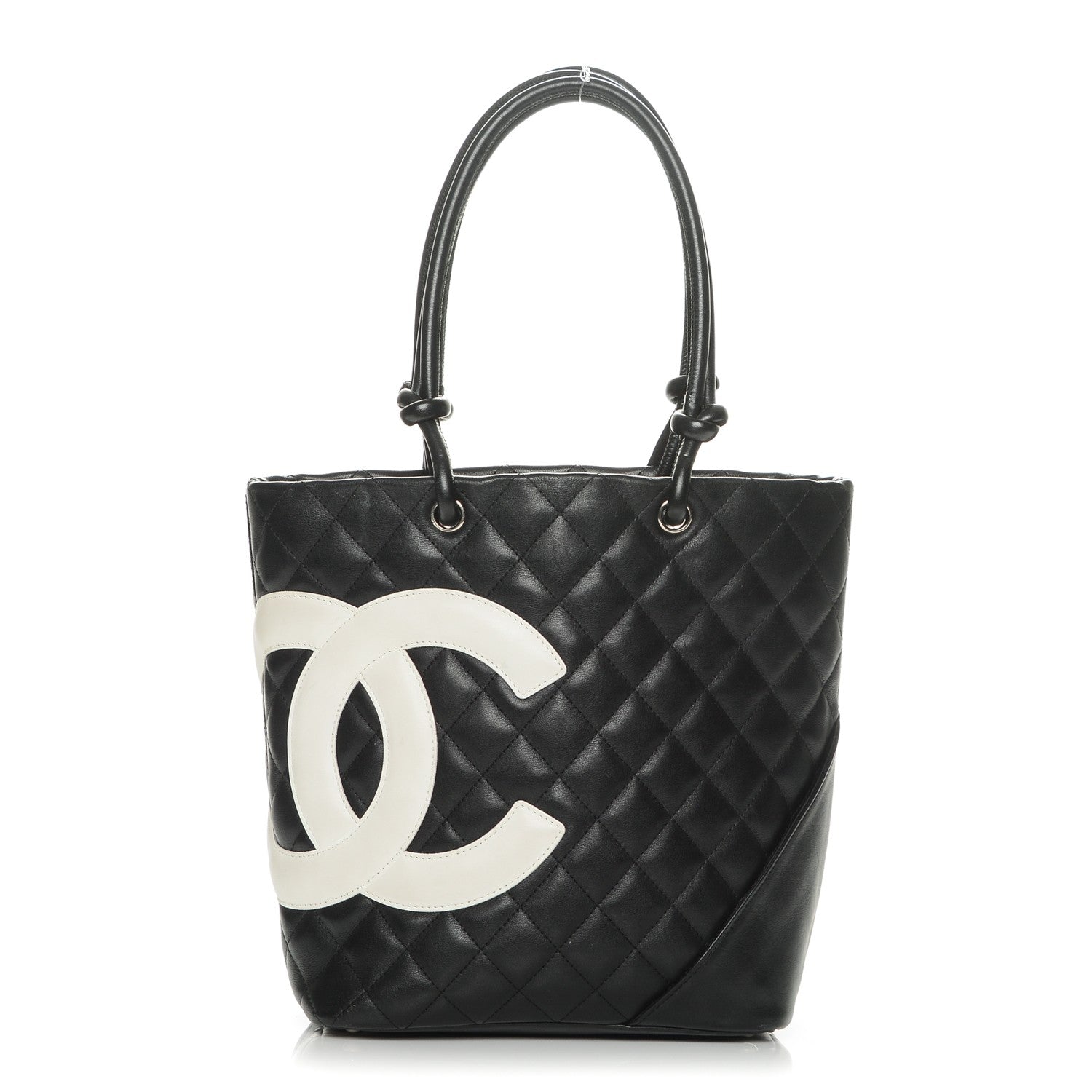 Chanel Calfskin Quilted Medium Cambon Tote Black White 1 of 7