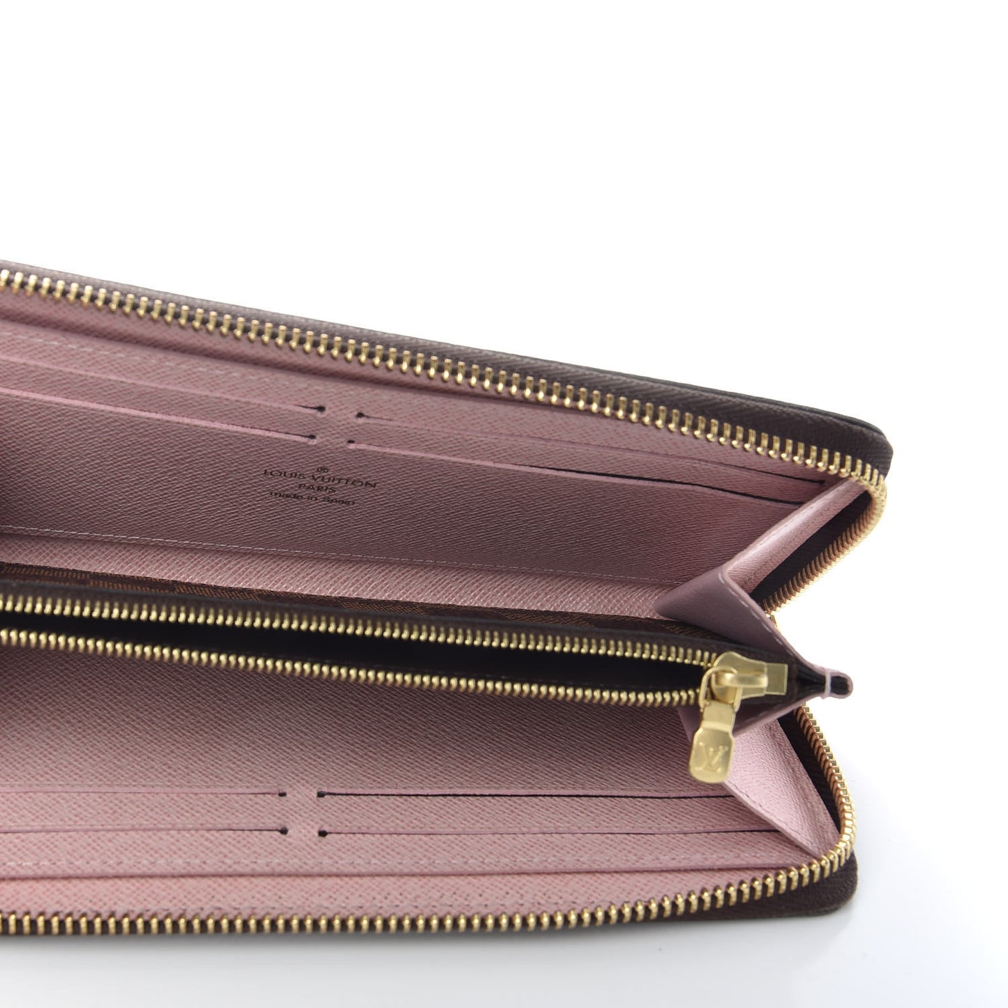 Damier Ebene Clemence Wallet Rose Ballerine