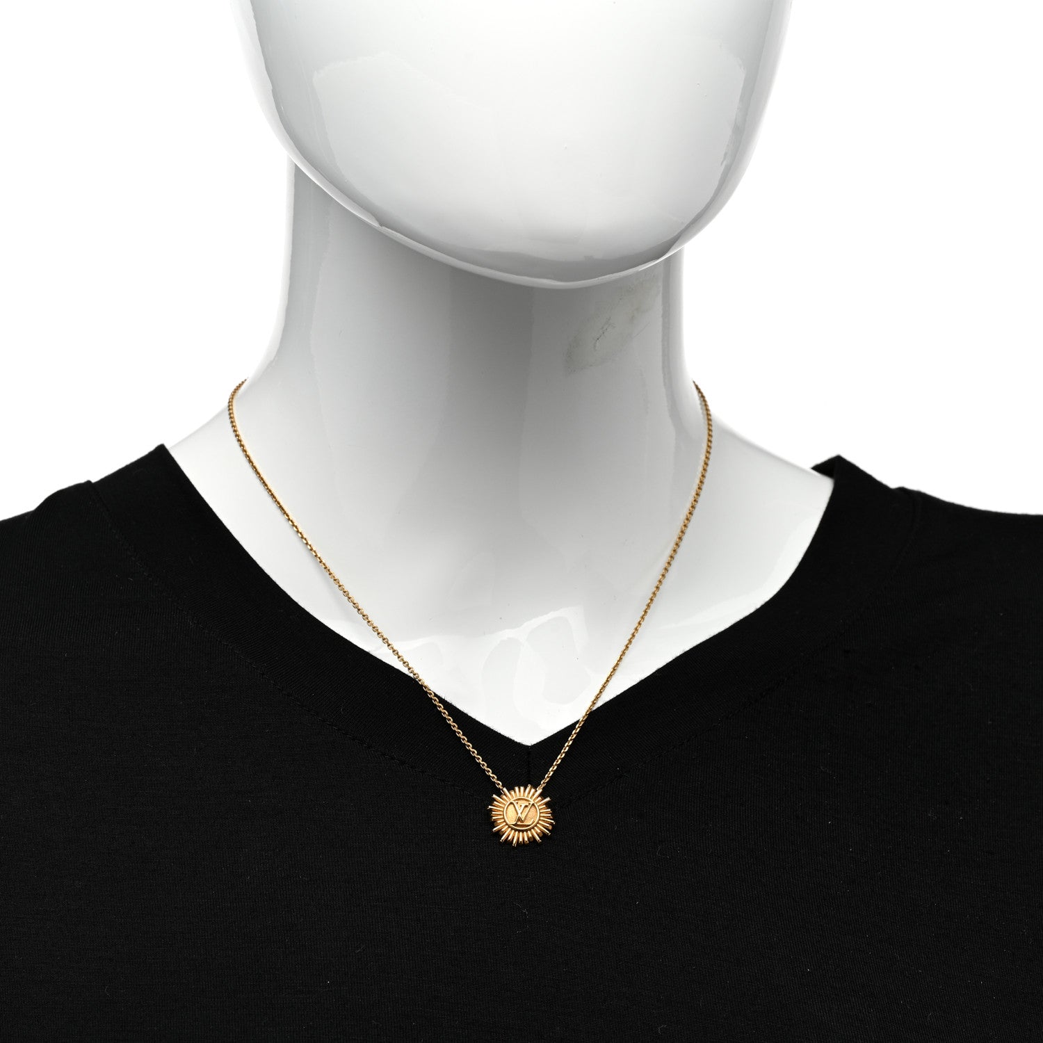 Louis Vuitton Brass Vendome Necklace Gold 2 of 6