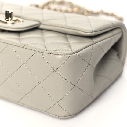 Chanel Lambskin Quilted Mini Rectangular Flap Grey 10 of 11