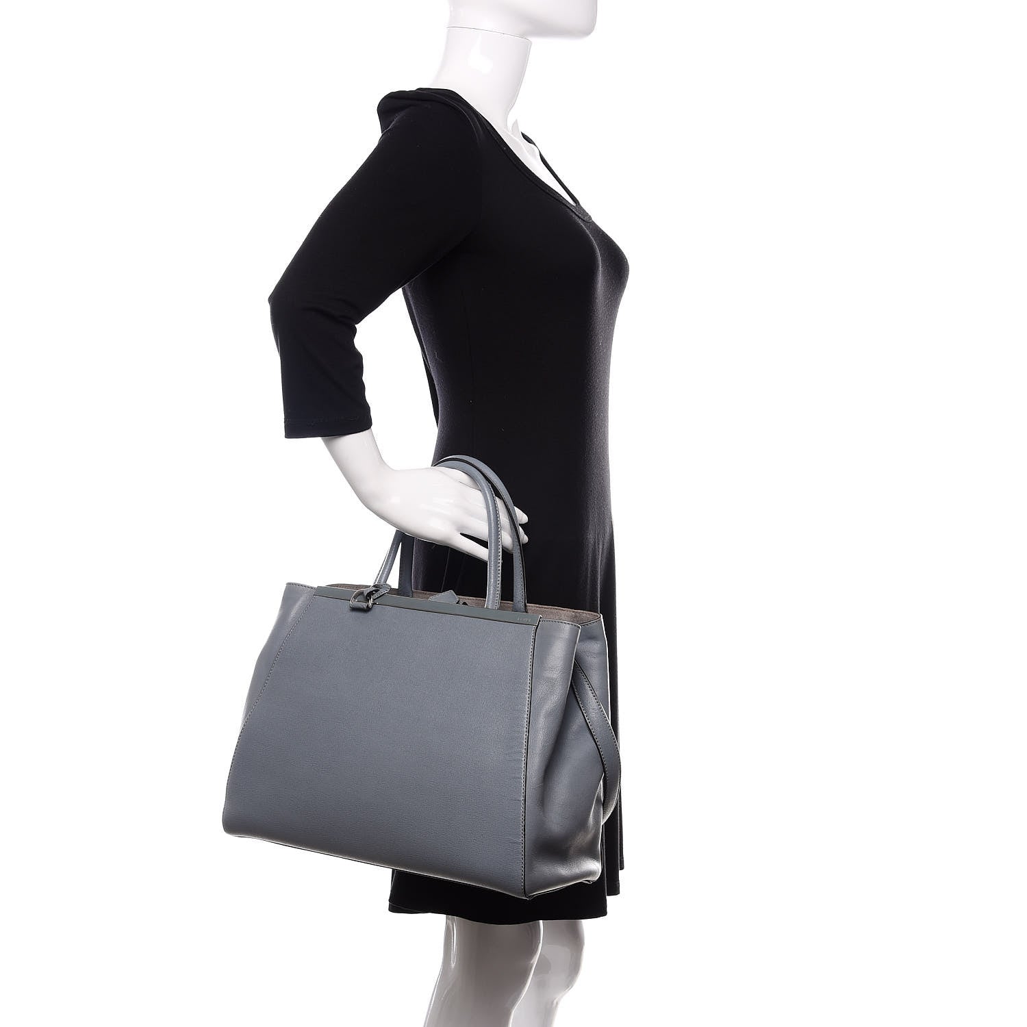 Fendi Vitello Elite Regular 2Jours Tote Grigio 2 of 19