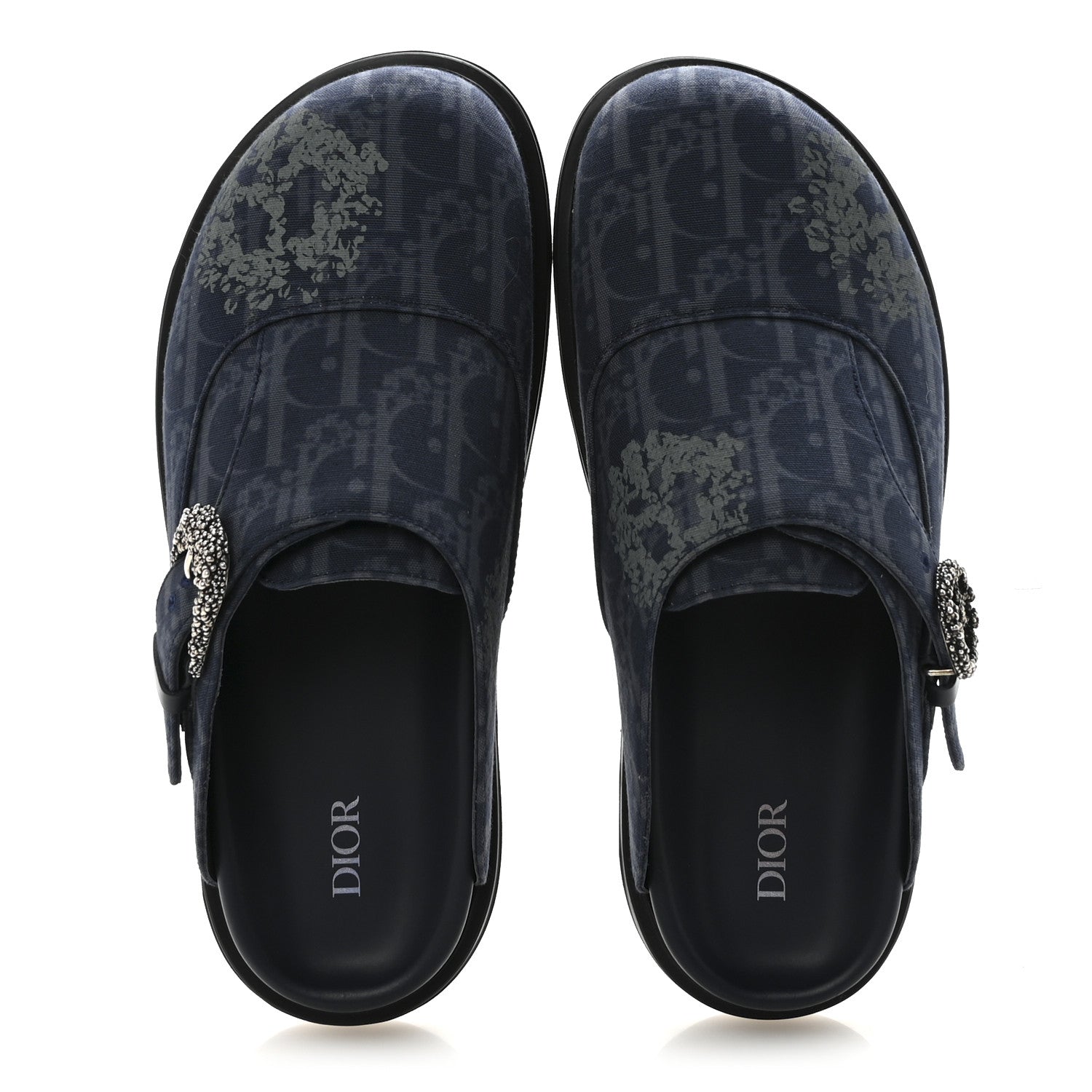 Christian Dior X DENIM TEARS Denim Calfskin Oblique Mens Mules 42