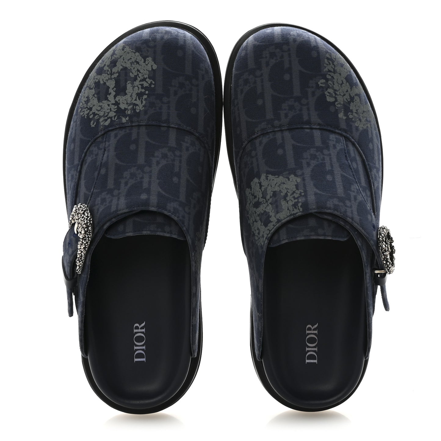 X DENIM TEARS Denim Calfskin Oblique Mens Mules 42 Blue