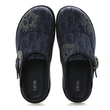 Christian Dior X DENIM TEARS Denim Calfskin Oblique Mens Mules 42 Blue 2 of 10