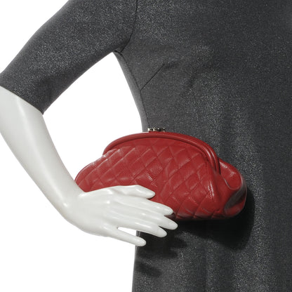 Chanel Caviar Quilted Timeless Clutch Red 2 of 8