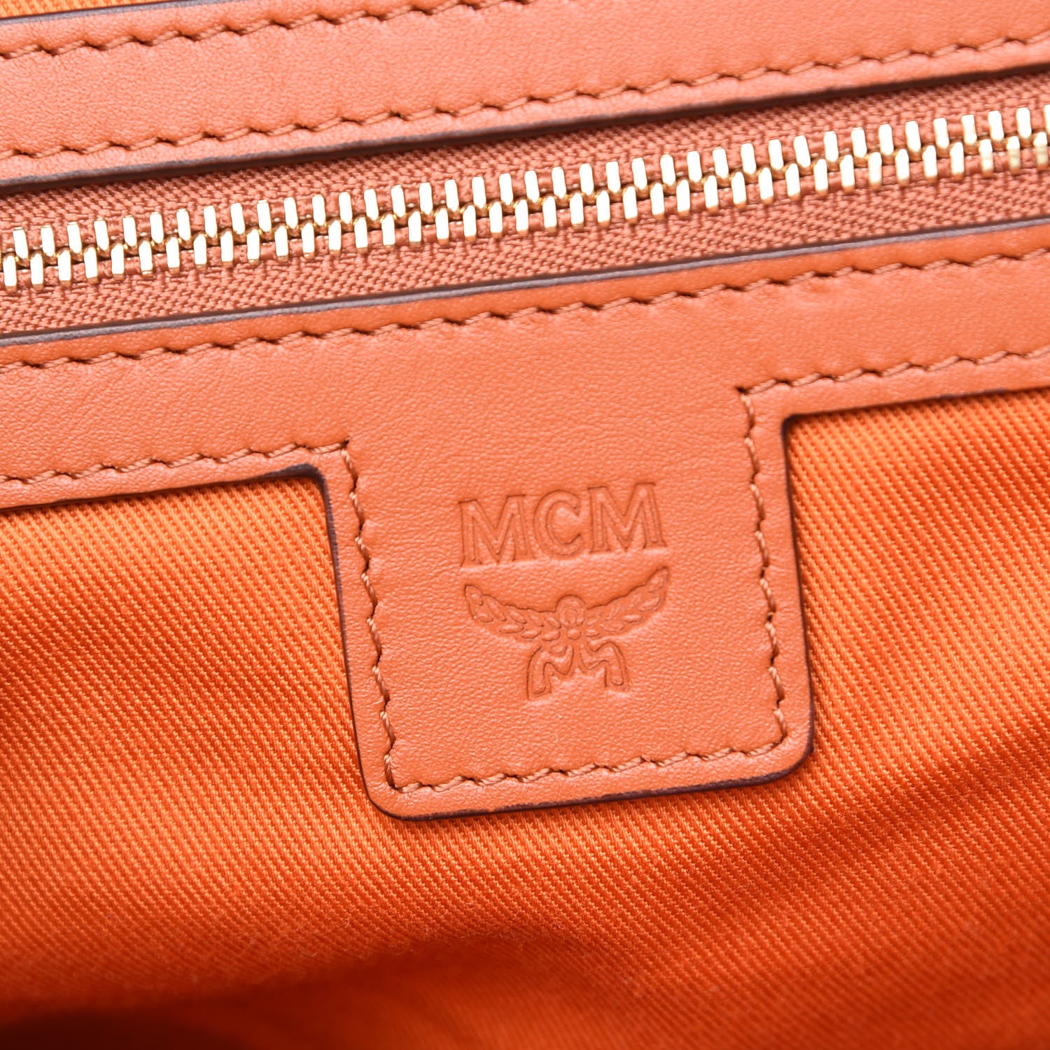 MCM Visetos Medium Vintage Pocket Backpack Cognac 6 of 10