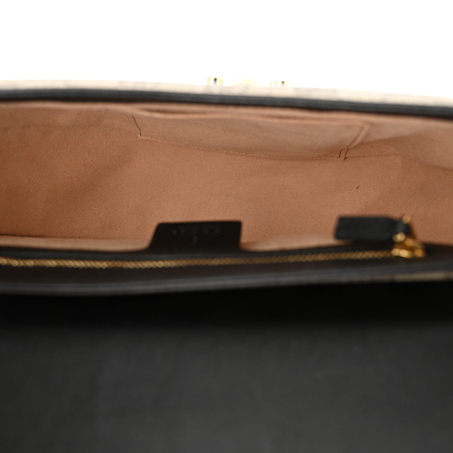 Gucci GG Supreme Monogram Calfskin Small Padlock Messenger Shoulder Bag Beige Black Cuir 5 of 12