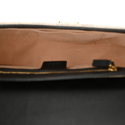 Gucci GG Supreme Monogram Calfskin Small Padlock Messenger Shoulder Bag Beige Black Cuir 5 of 12