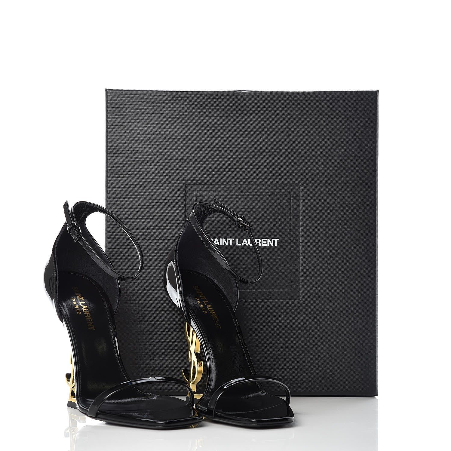 Saint Laurent Patent Opyum Sandals 38 Black 8 of 8