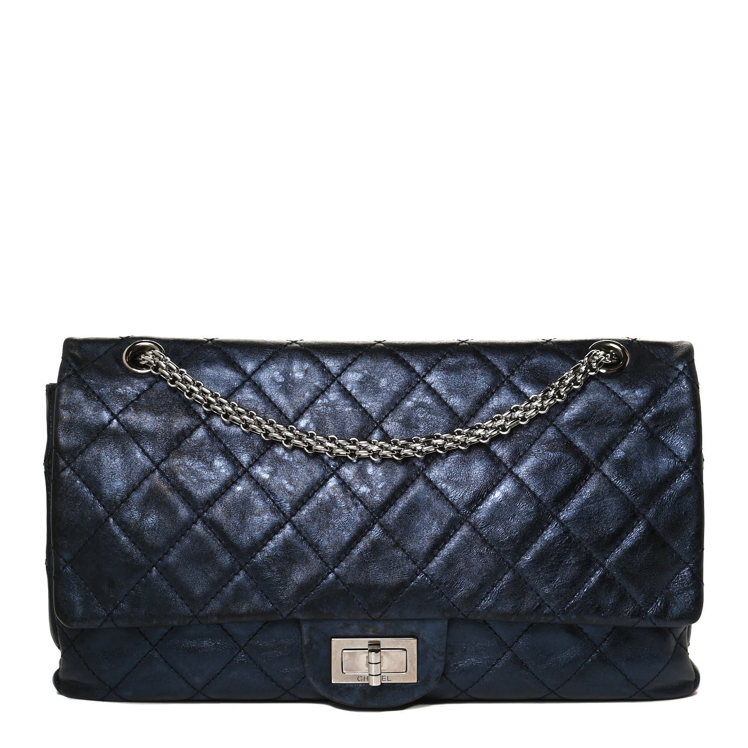 Chanel Metallic Aged Calfskin Quilted 2.55 Reissue 227 Flap Blue 1 of 11