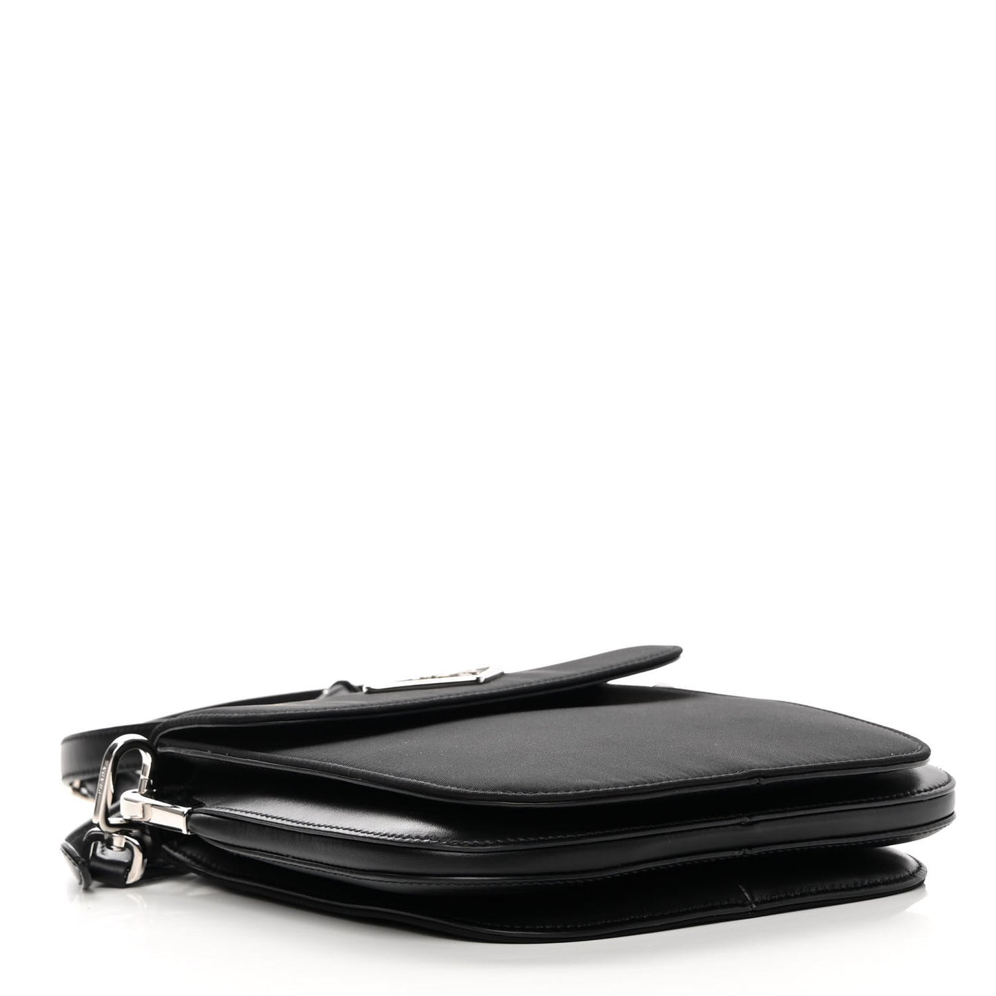 Tessuto Nylon Vitello Crossbody Bag Black