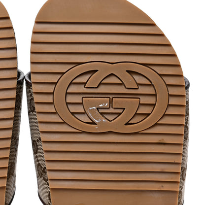 Gucci Canvas GG Monogram Mens Slide Sandals 10 Beige 7 of 9