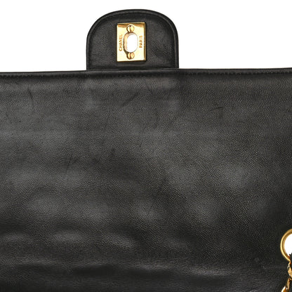 Chanel Lambskin Quilted Medium Double Flap Black 9 of 15