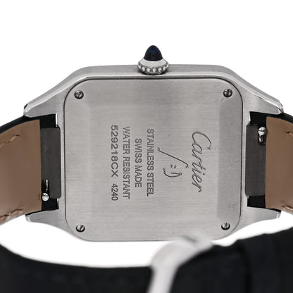 Cartier Stainless Steel Alligator 31.4mm Santos Dumont Quartz Watch Blue Blue 4 of 5