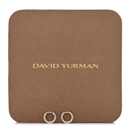 David Yurman Sterling Silver Scultped Cable Micro Huggie Hoop Earrings 5 of 5