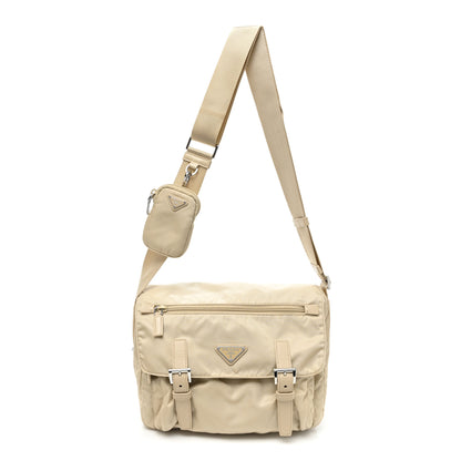 Prada Re-Nylon Vela Saffiano Pocket Single Buckle Messenger Shoulder Bag Deserto 1 of 9