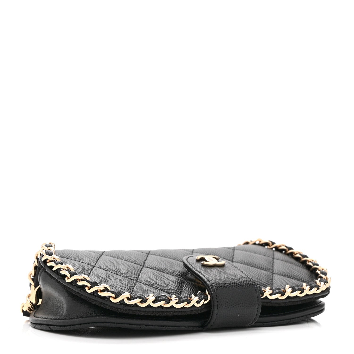 Chanel Caviar Quilted Chain Glasses Case Black 4 of 10