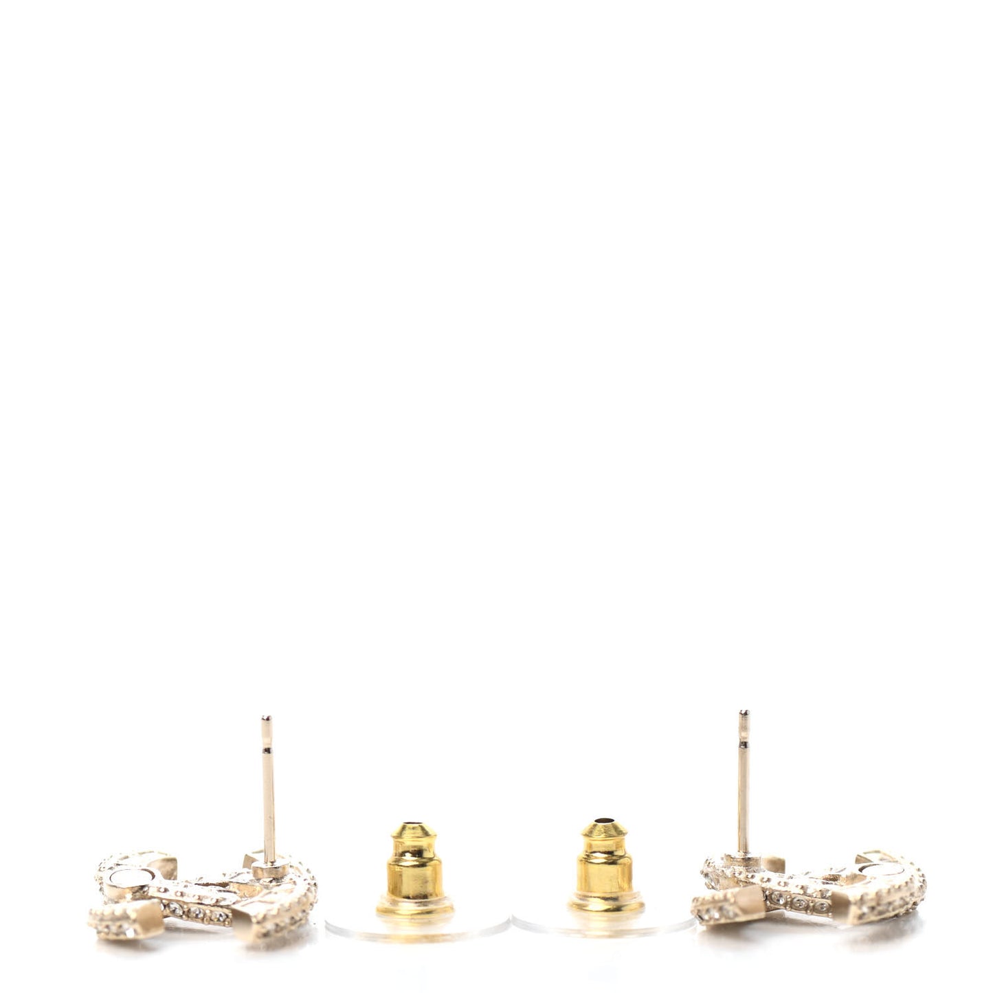 Crystal Timeless CC Earrings Light Gold