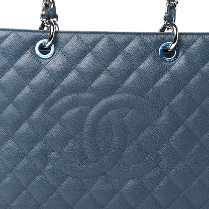 Chanel Caviar Quilted Grand Shopping Tote GST Blue 10 of 11