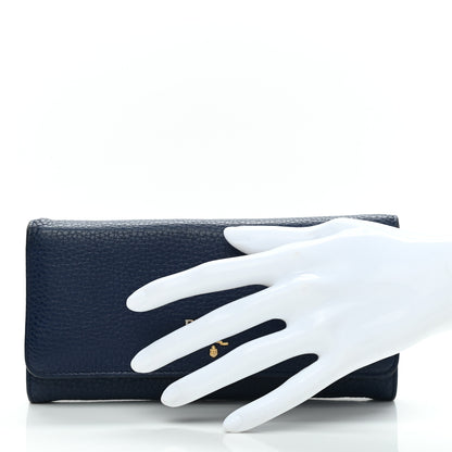 Prada Vitello Phenix Continental Flap Wallet Baltico 2 of 15