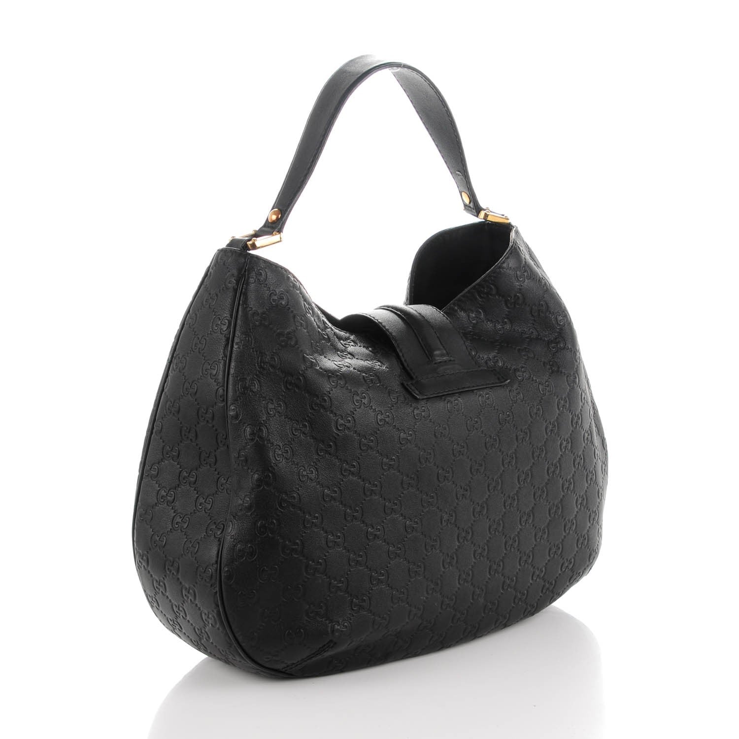 Gucci Guccissima Large New Ladies Web Hobo Black 3 of 7