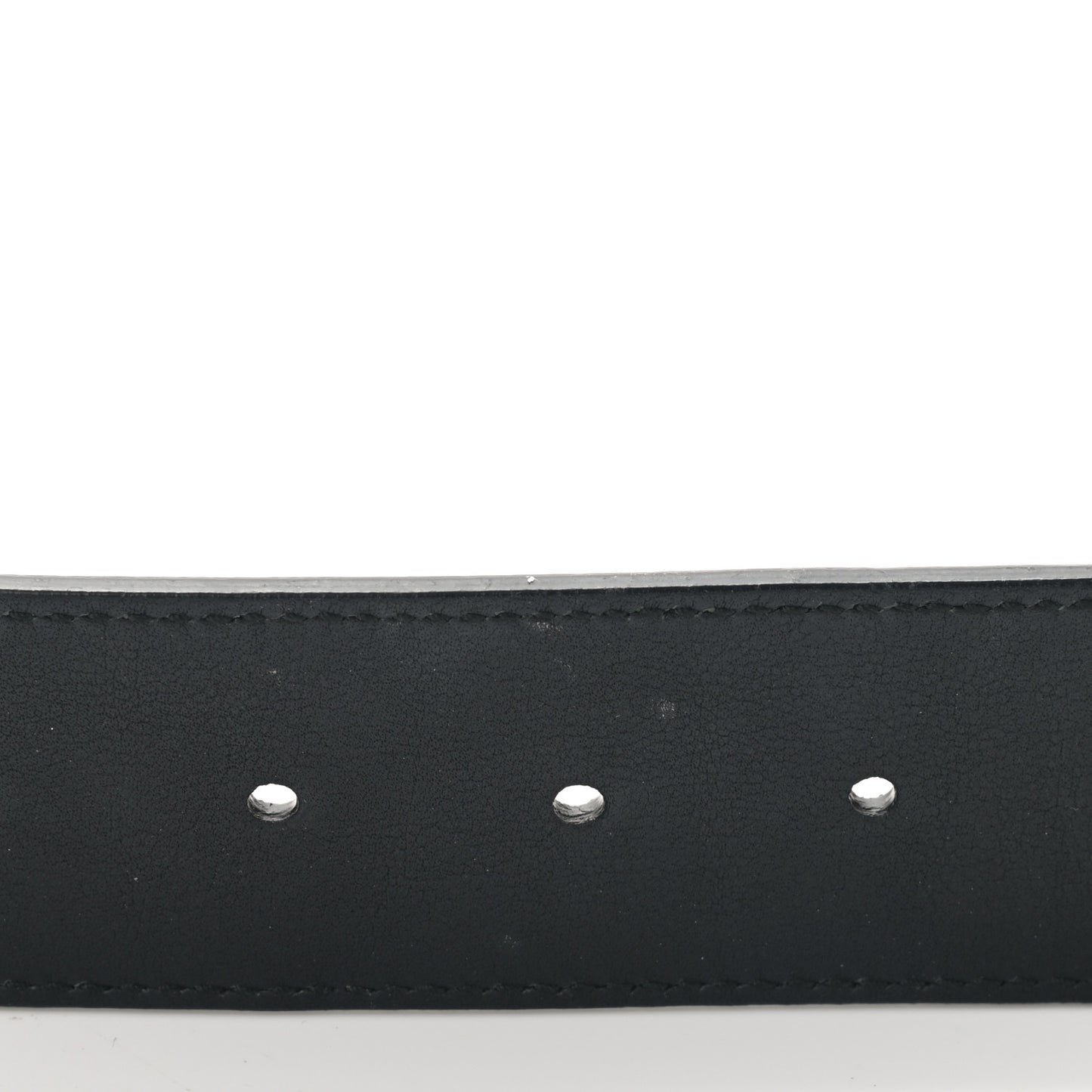 Textured Dollar Calfskin Nickel Double G 40mm Belt 85 34 Black