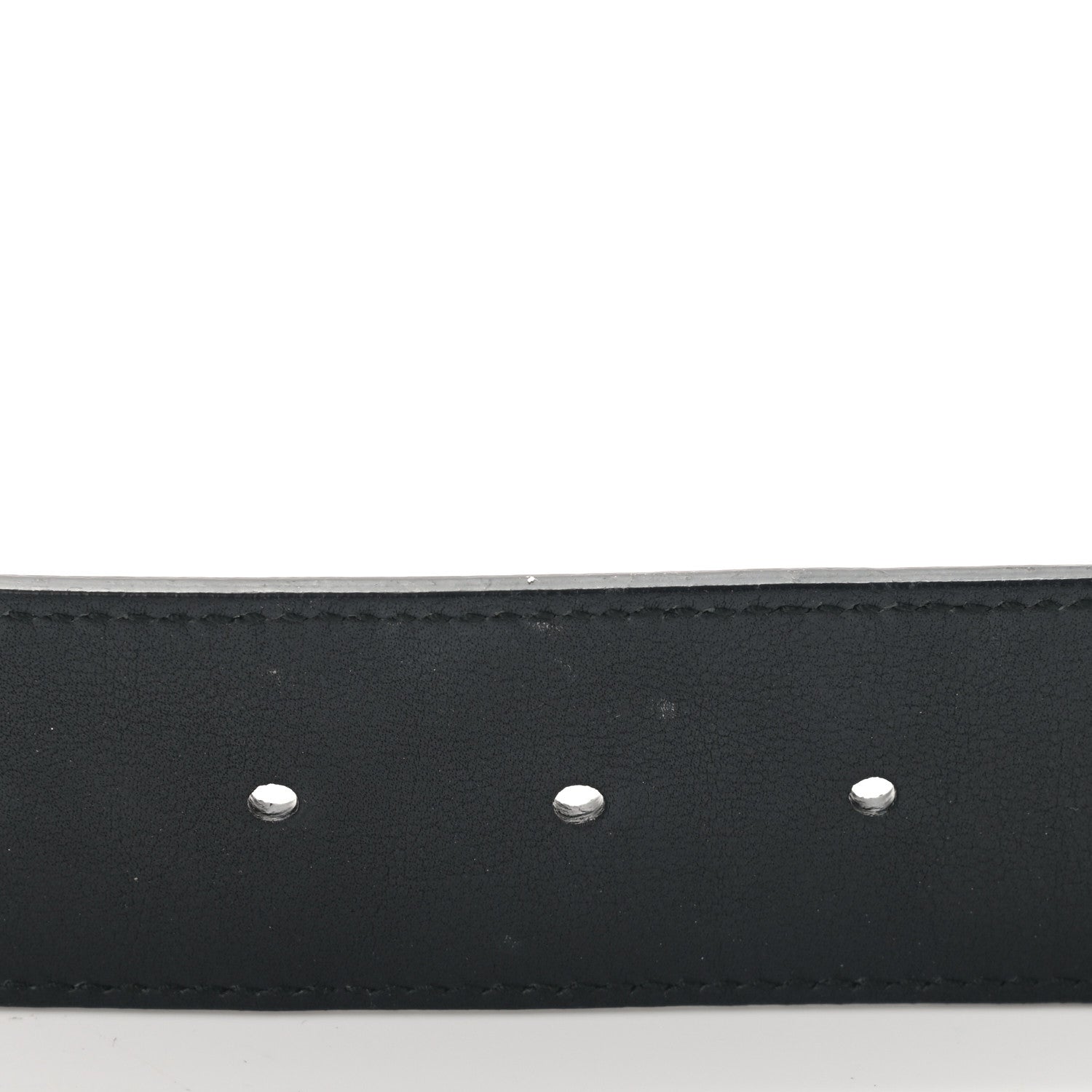 Gucci Textured Dollar Calfskin Nickel Double G 40mm Belt 85 34 Black 6 of 7