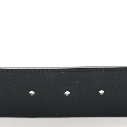 Gucci Textured Dollar Calfskin Nickel Double G 40mm Belt 85 34 Black 6 of 7