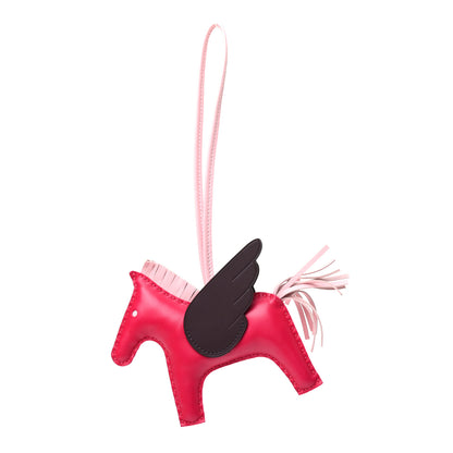 Hermes Milo Lambskin Grigri Rodeo Pegase Horse Bag Charm MM Framboise Rose Sakura Rouge Sellier 1 of 5