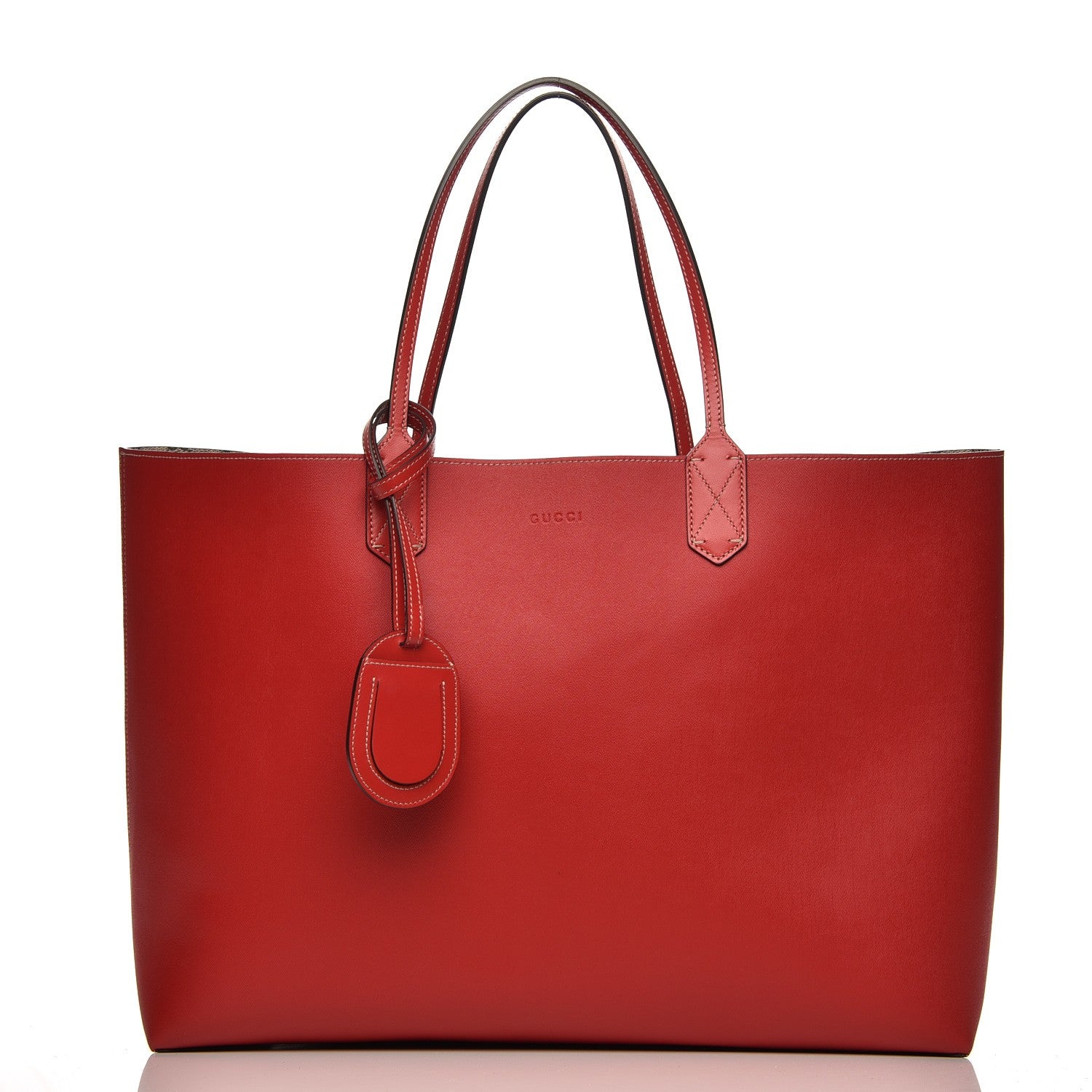 Gucci GG Supreme Monogram Large Reversible Tote Beige Red 5 of 9