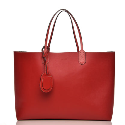 Gucci GG Supreme Monogram Large Reversible Tote Beige Red 5 of 9