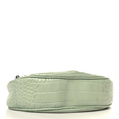 Balenciaga Extra Supple Calfskin Crocodile Embossed Le Cagole Shoulder Bag XS Light Green 5 of 11